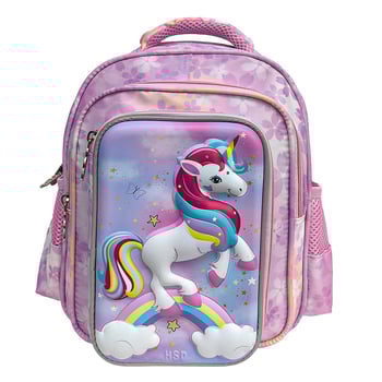 Geantă pentru copii 3D cu model unicorn desen animat, unisex, respirabilă, impermeabilă, rezistentă, protecție a coloanei vertebrale