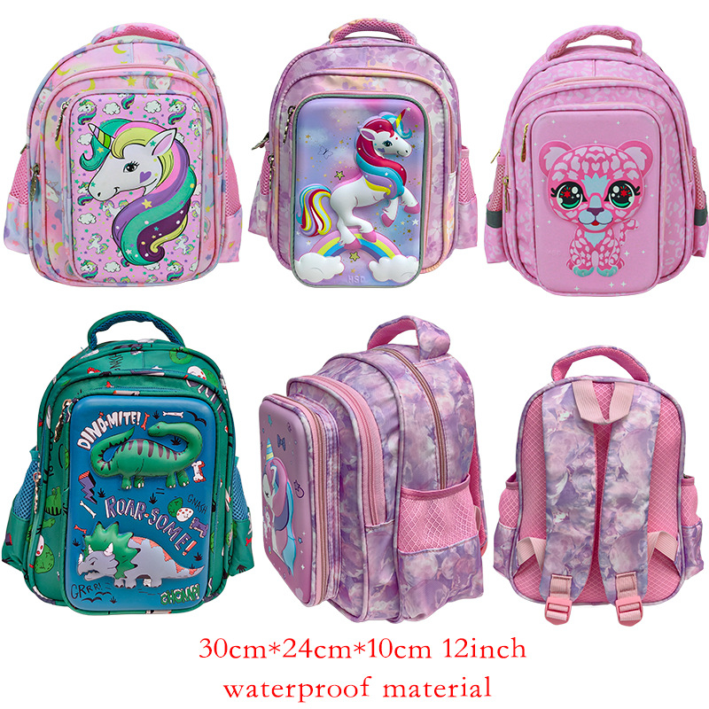 Geantă pentru copii 3D cu model unicorn desen animat, unisex, respirabilă, impermeabilă, rezistentă, protecție a coloanei vertebrale