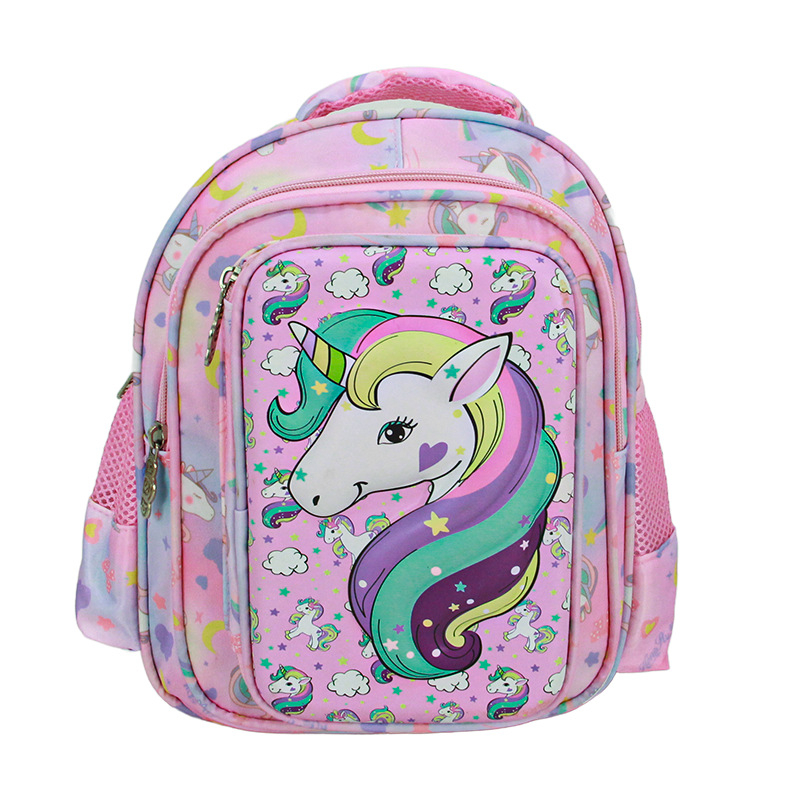 Geantă pentru copii 3D cu model unicorn desen animat, unisex, respirabilă, impermeabilă, rezistentă, protecție a coloanei vertebrale