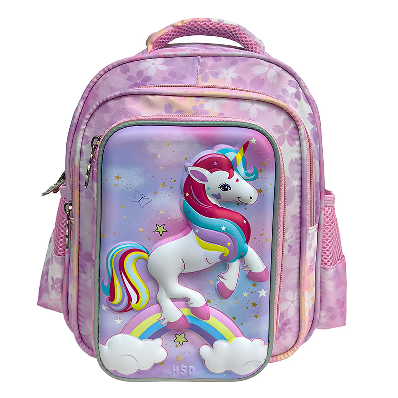 Geantă pentru copii 3D cu model unicorn desen animat, unisex, respirabilă, impermeabilă, rezistentă, protecție a coloanei vertebrale