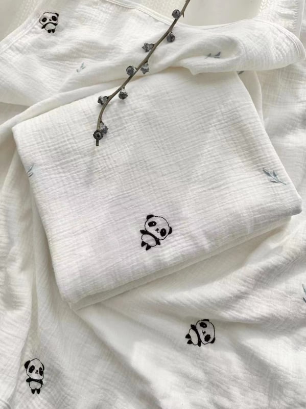 Prosop de baie pentru bebeluși și pătură din bumbac 100%, fir 40s, broderie și tiv, 140-170 g, pentru bebeluși