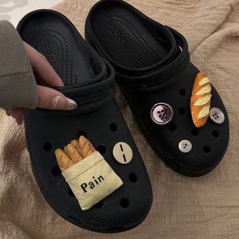 Crocs virágos cipő kiegészítő - levehető virágesdísz étel ihletésű motívummal, bőr cipőkhöz, szandálokhoz, textiles cipőkhöz és papucsokhoz - egész éves viselés, édes akadémiai stílus