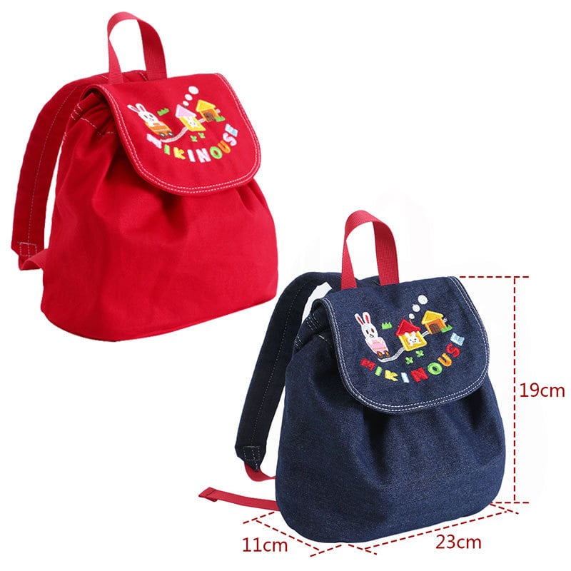 Rucsac pentru copii pentru școală: denim, căptușeală din bumbac, model animale, curele cu pernă de aer