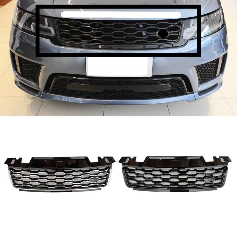Range Rover Sport mrežasta prednja maska – LUJESS, ABS plast, ugradnja u branik, 2018-2022