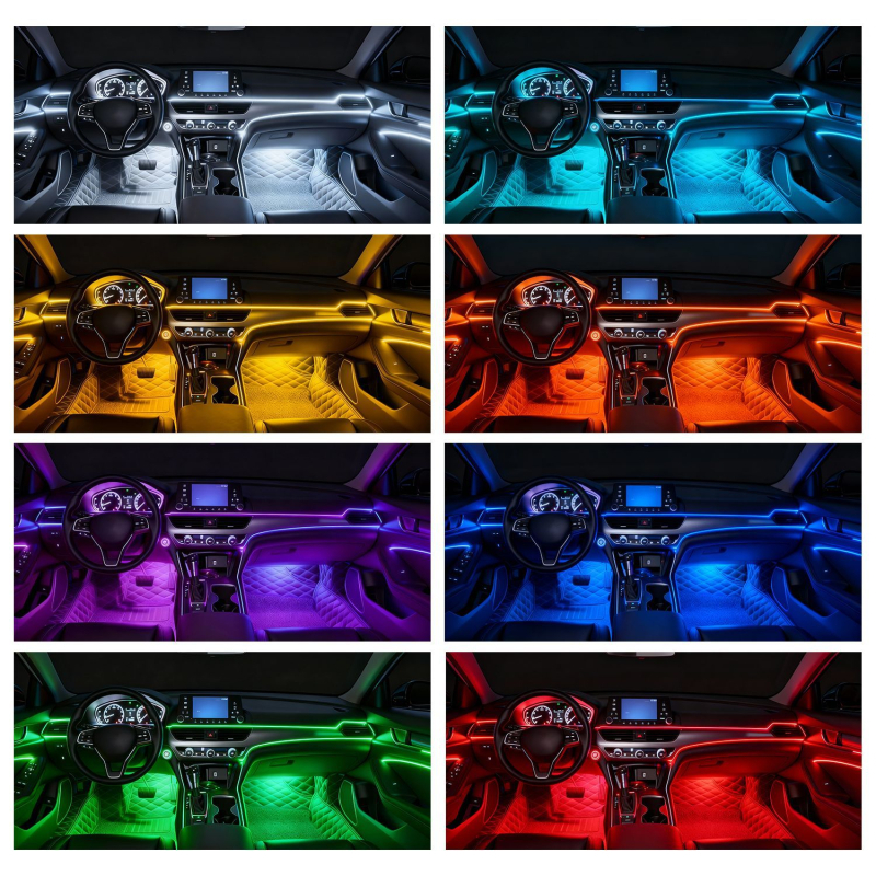 Unutarnje LED ambijentalno svjetlo za automobil, akril, USB napajanje, montaža adsorpcijom, univerzalna kompatibilnost