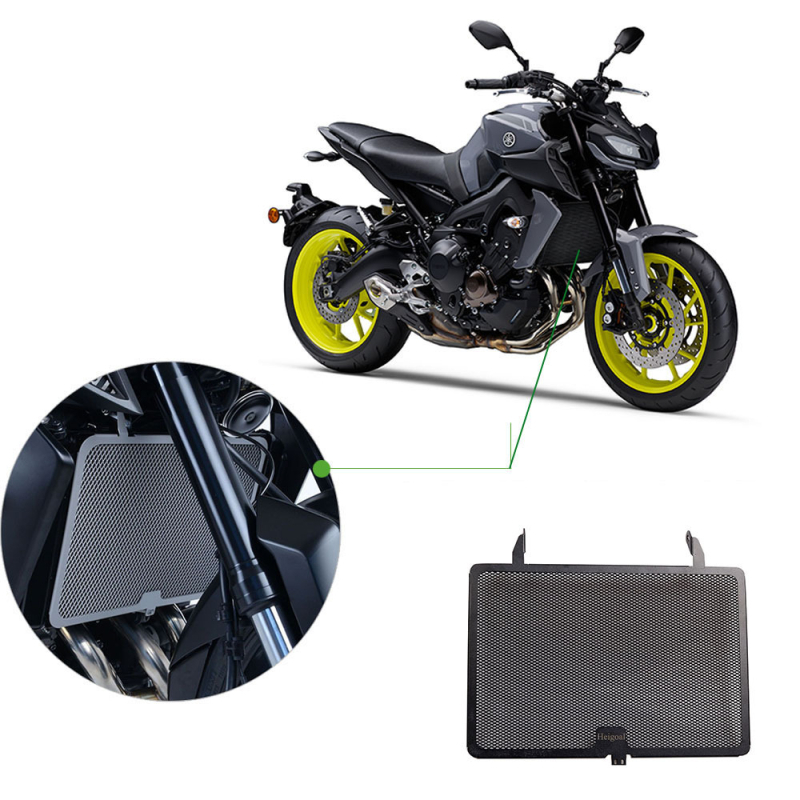 Dekorativni poklop hladnjaka za Yamaha MT-09/XSR900, metal, lijevi i desni zaštitni panel, ugradnja na hladnjak, težina 0,36 kg, mogućnost prilagođavanja