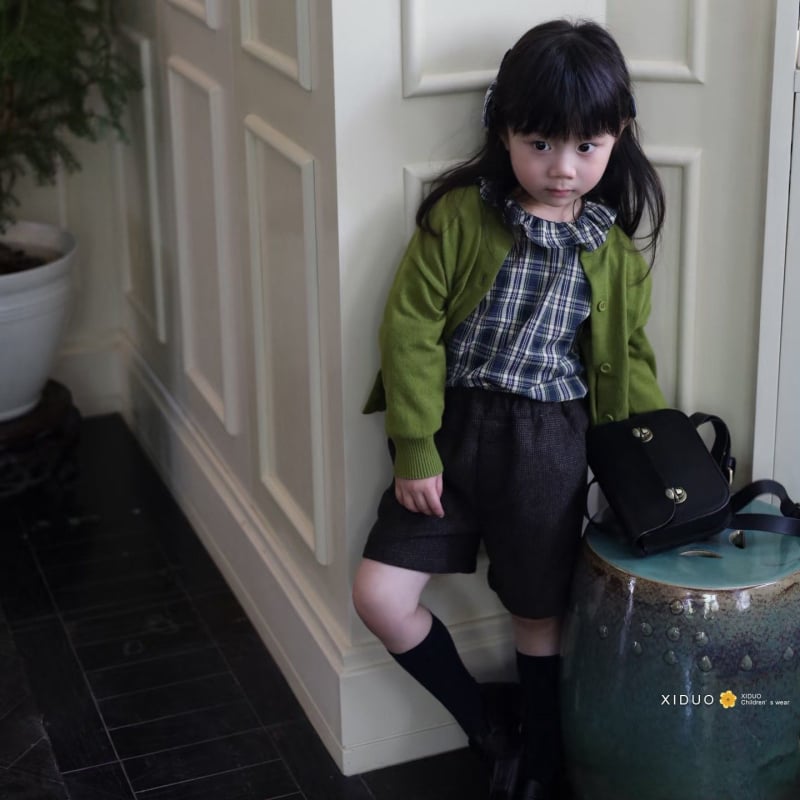 Детски тричаст костюм за момичета – каре Corduroy с пух, дълги ръкави, пролет 2025