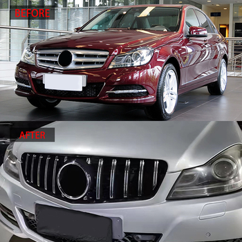 GT stil rešetke za Mercedes-Benz C-klasa W204, 2009-2014, plastika, ugradnja na radijator, marka YTOP.