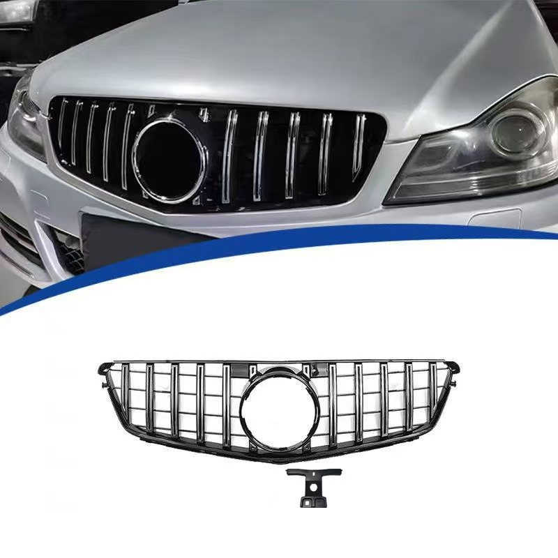 GT stil rešetke za Mercedes-Benz C-klasa W204, 2009-2014, plastika, ugradnja na radijator, marka YTOP.