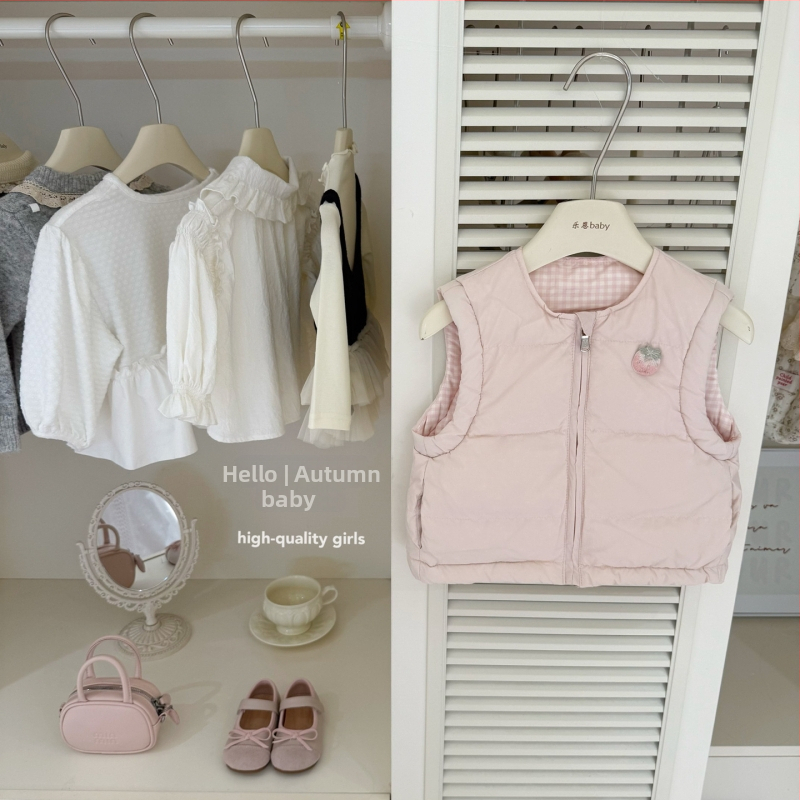 Двоен комплект за деца: обратим жилет и панталони с широки крака, 100% памук, мека обработка на тъканта, дълги ръкави, за деца 3–8 години, есен-зима