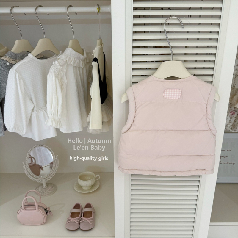 Двоен комплект за деца: обратим жилет и панталони с широки крака, 100% памук, мека обработка на тъканта, дълги ръкави, за деца 3–8 години, есен-зима