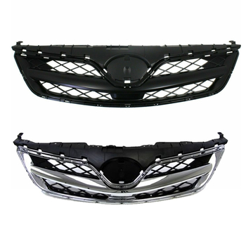 Vky prednja rešetka za Toyota Corolla 2011-2013, ABS plastika, ugradnja u branik, sportska elektroplatinirana rešetka, broj dijela 53100-02410