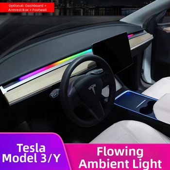 Tesla Model 3/Y središnja konzola – ambijentalno osvjetljenje uz upravljanje putem aplikacije, RGB LED, aluminijska legura
