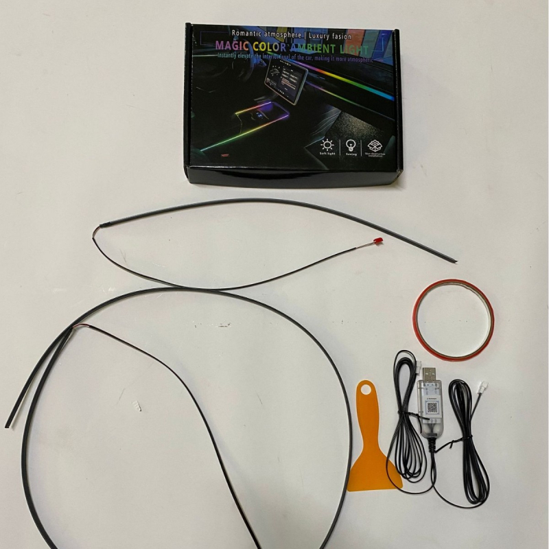LED unutarnja ambijentalna rasvjeta za automobil, USB napajanje, način prepoznavanja zvuka ritma, ploča instrumenata/centralna konzola, Calaite 002
