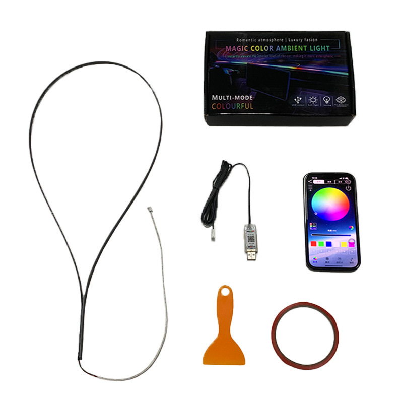 LED unutarnja ambijentalna rasvjeta za automobil, USB napajanje, način prepoznavanja zvuka ritma, ploča instrumenata/centralna konzola, Calaite 002