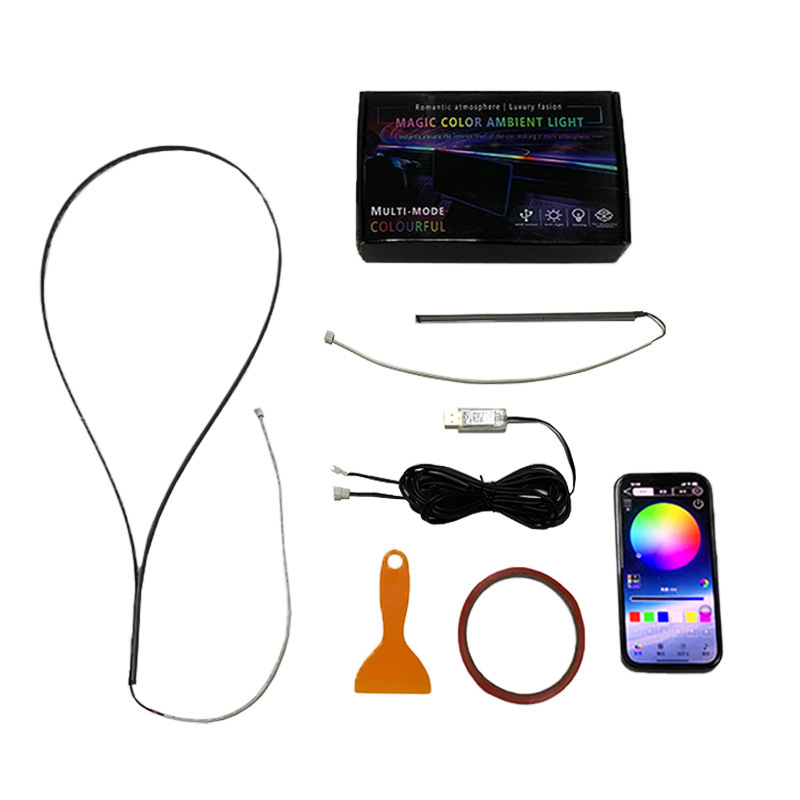 LED unutarnja ambijentalna rasvjeta za automobil, USB napajanje, način prepoznavanja zvuka ritma, ploča instrumenata/centralna konzola, Calaite 002
