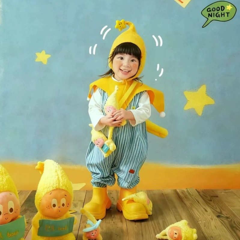 Детски костюм за снимки в карикатурен стил, памук 85%, многокомпонентен комплект с дълги ръкави