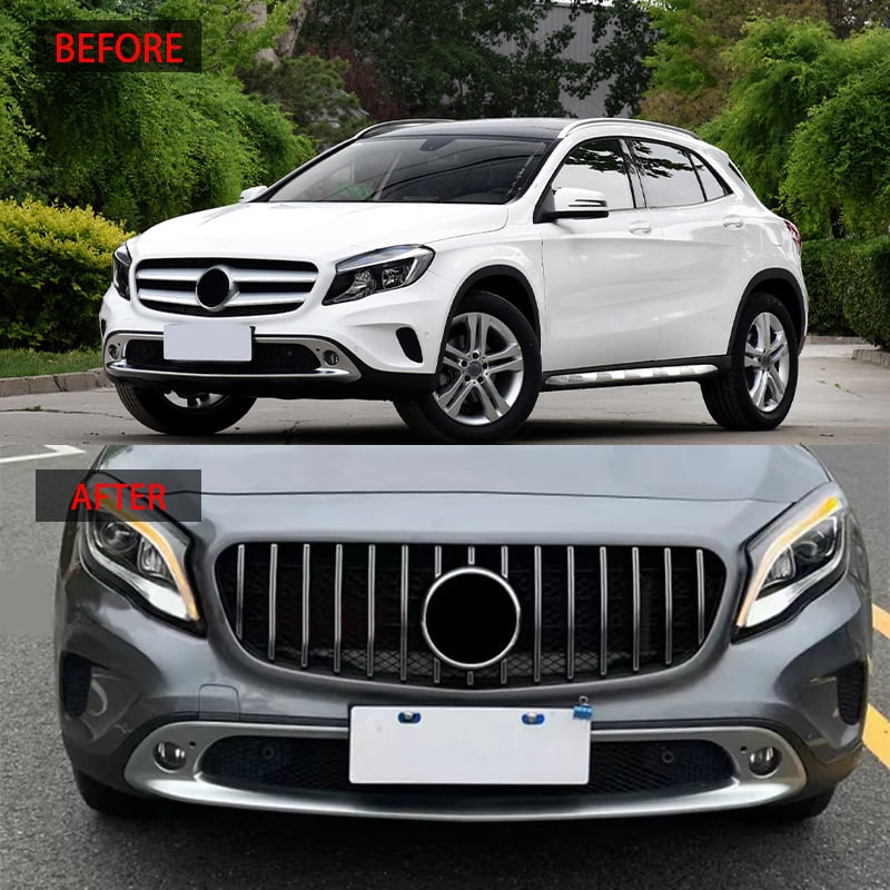 GT stil maska otvora za dovod zraka za Mercedes-Benz GLA X156 (2014-2016) – ABS plast, ugradnja na hladnjak, težina 2,8 kg, branda Ytop