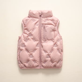 Παιδικό γιλέκο με πούπουρα πάπιας - χωρίς μανίκια, κοντό μήκος, φαρδιά γραμμή, πλήρωση: πούπουλα πάπιας, εξωτερικό & επένδυση από νάιλον
