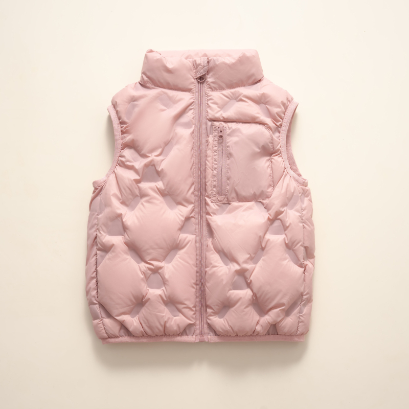 Παιδικό γιλέκο με πούπουρα πάπιας - χωρίς μανίκια, κοντό μήκος, φαρδιά γραμμή, πλήρωση: πούπουλα πάπιας, εξωτερικό & επένδυση από νάιλον