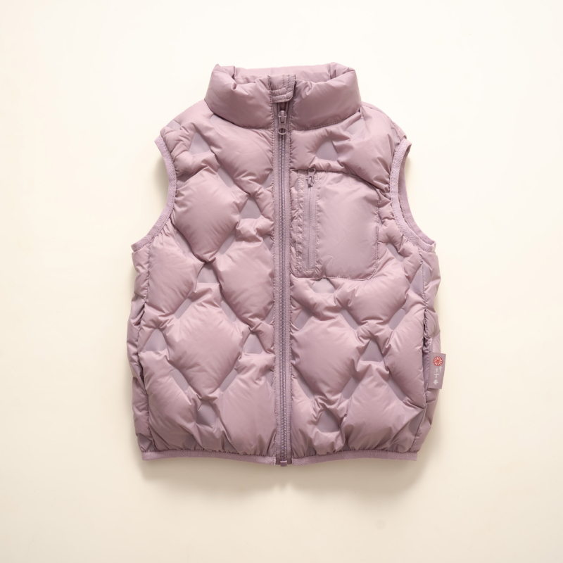 Παιδικό γιλέκο με πούπουρα πάπιας - χωρίς μανίκια, κοντό μήκος, φαρδιά γραμμή, πλήρωση: πούπουλα πάπιας, εξωτερικό & επένδυση από νάιλον