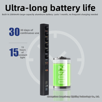 LED többfunkciós botlámpa színhőmérséklettel – hordozható színhőmérséklet-mérő eszköz (3W, 5V, 200 lm, IP40)