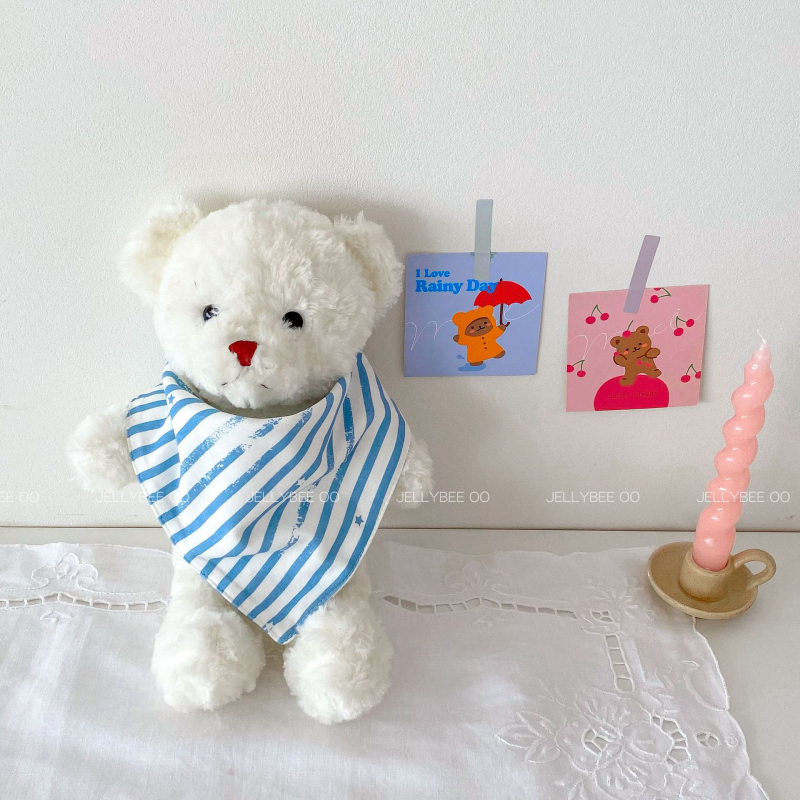 Бебешки триъгълен лигавник, двупластов, 100% памук, водопоглъщащ, с принт, за новородени 0–1 година