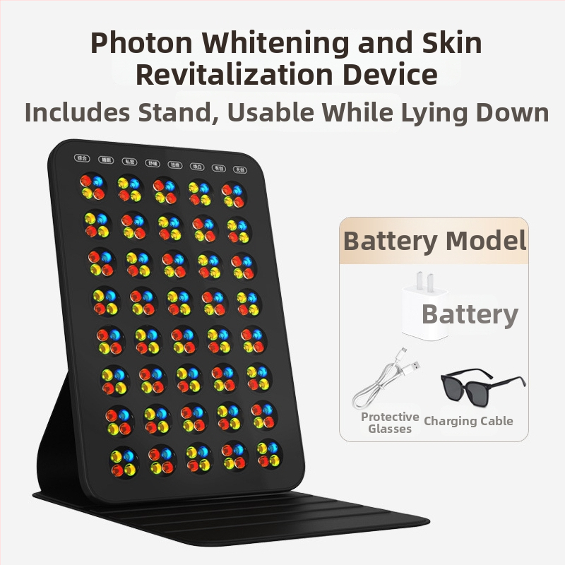 LED arcbőr-fényterápiás eszköz kék és piros fénnyel, otthoni használatra, hordozható, beépített 2000–4000 mAh akkumulátor, IPX4 vízálló, bőrfehérítés és megújulás