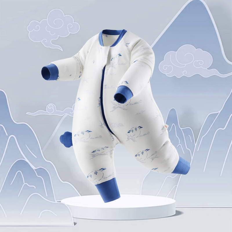 Dječji spavaći vrećica s konstantnom temperaturom, dvostruka konstrukcija, zatvarač, pamuk materijal i punilo od čistog pamuka, za djecu 1–3 godine