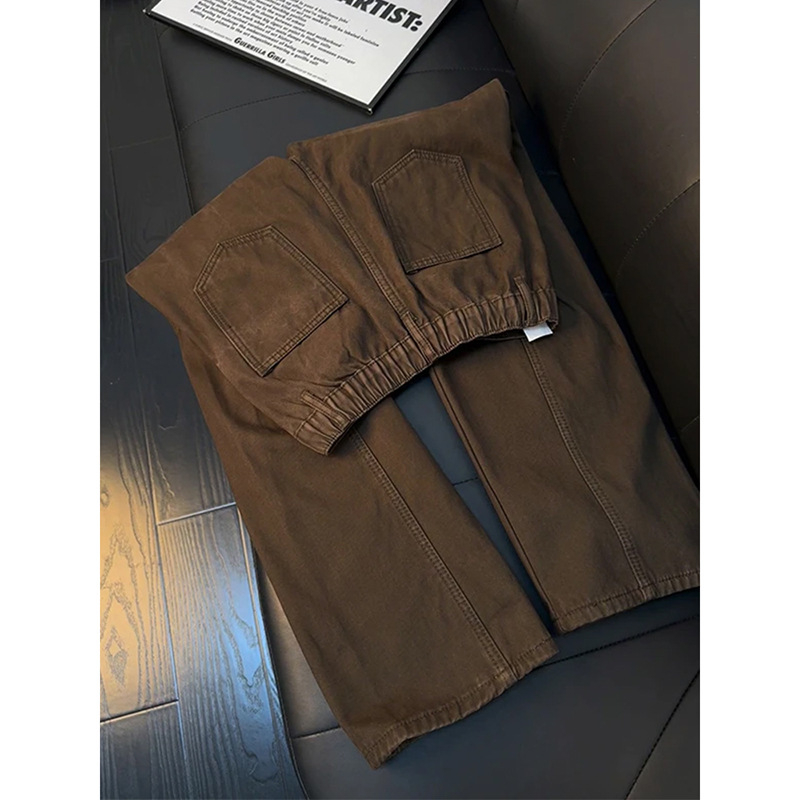 Traperice u američkom stilu, ravni kroj, srednji pojas, zatvarač, bez bora