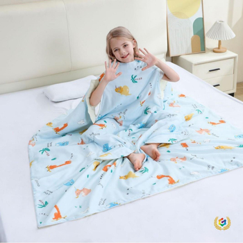 Spavaća vreća za djecu i bebu, 100% pamuk, punilo od poliester vlakana i svile, četiri sezone s ventilacijskim otvorima, težina 1,25–1,5 kg