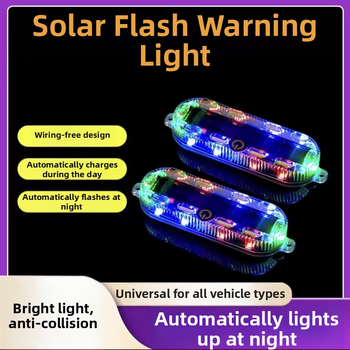 Solárne LED zadné svetlo pre motocykle a elektrické vozidlá, farebné blikajúce varovné svetlo, bez zapojovania káblov