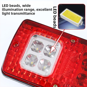 LED stražnja svjetiljka za poljoprivredna vozila, 12V–24V, 5W, kućište od polikarbonata, boja svjetla 6000K, vijek trajanja 50.000 h, kompatibilno s kamionima, kombijima i prikolicama
