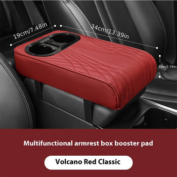 Universalna podizača kutije naslona za ruku automobila s zaštitnim poklopcem za držač čaše, kožna, prilagodljiva, ublažava naprezanje ruke