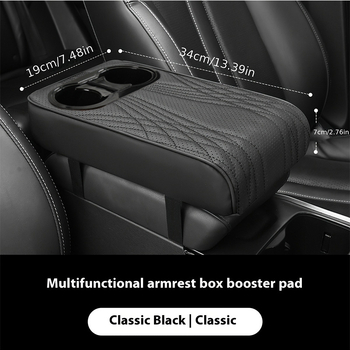 Universalna podizača kutije naslona za ruku automobila s zaštitnim poklopcem za držač čaše, kožna, prilagodljiva, ublažava naprezanje ruke