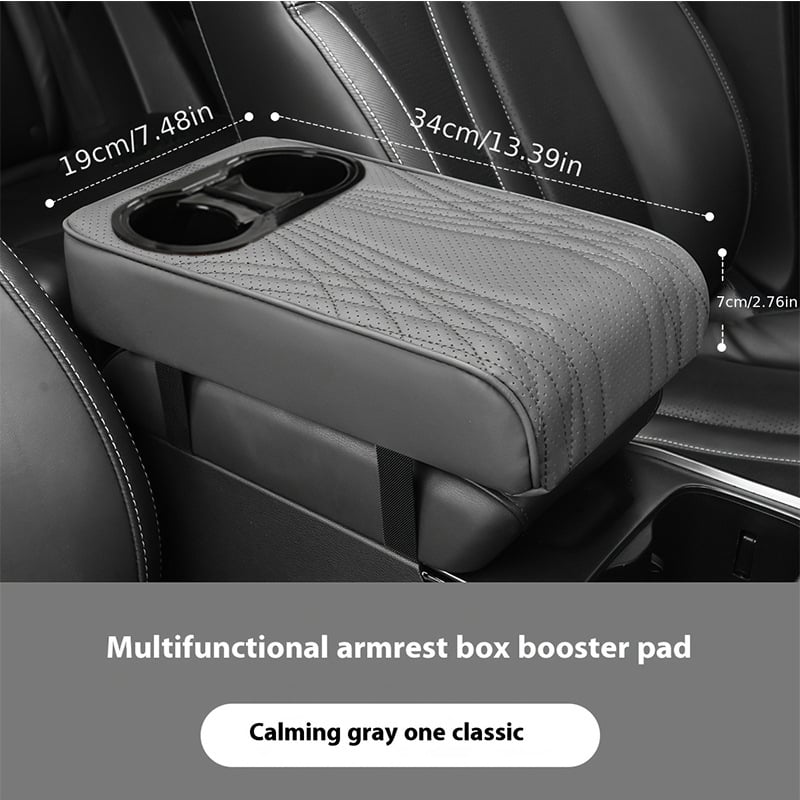 Universalna podizača kutije naslona za ruku automobila s zaštitnim poklopcem za držač čaše, kožna, prilagodljiva, ublažava naprezanje ruke