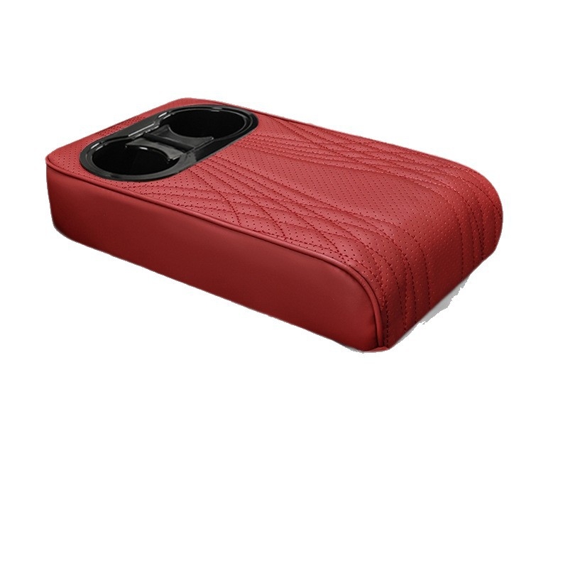 Universalna podizača kutije naslona za ruku automobila s zaštitnim poklopcem za držač čaše, kožna, prilagodljiva, ublažava naprezanje ruke