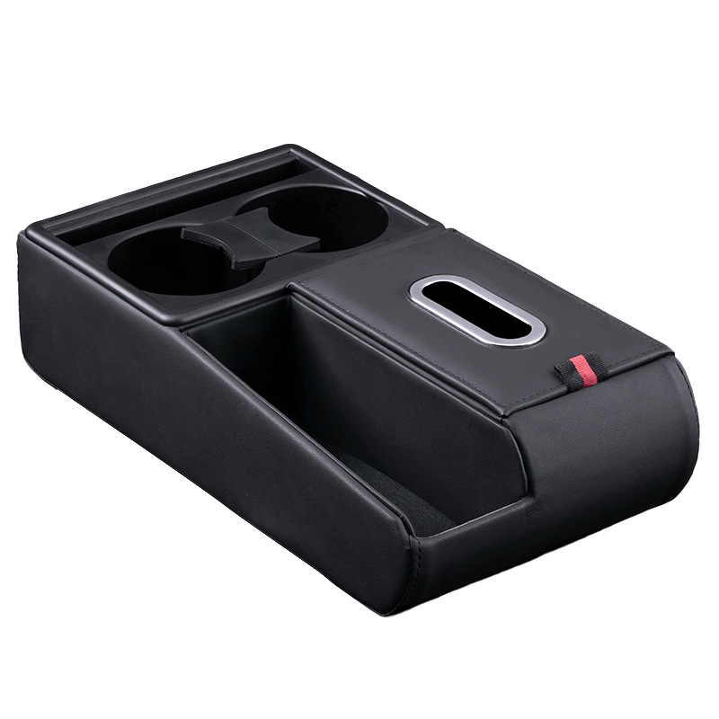 Kožna univerzalna podloga za naslon ruke automobila s pretincom za pohranu, kutijom za maramice i držačem čaše