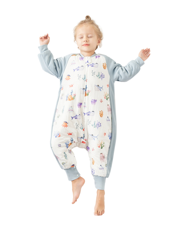 Spavaća vreća za bebe i djecu, antibakterijska, konstantna temperatura, vanjski materijal od vlakana bambusa, podstava od 95% pamuka, termostatska punjenja, uzorak crtani likovi, pogodna za zimu, proljeće i jesen