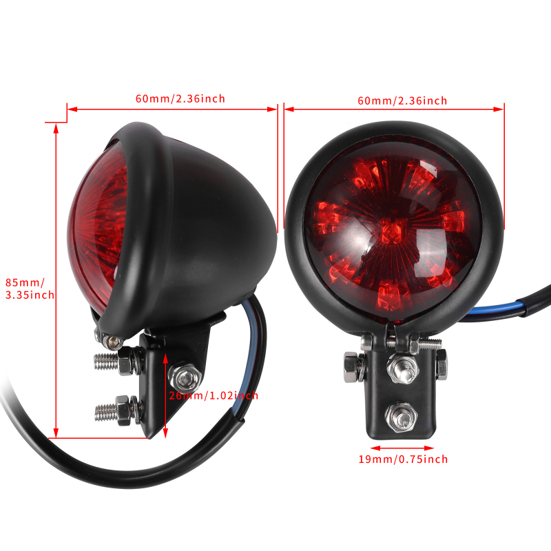 Motociklističko stražnje LED svjetlo, metalno kućište, 12V, 10W, model JCF-842-BL
