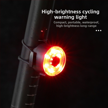 Okrúhla zadná svetlá na bicykel - USB nabíjateľná, kompatibilná s horským bicyklom, vysoká svietivosť, nočná jazda