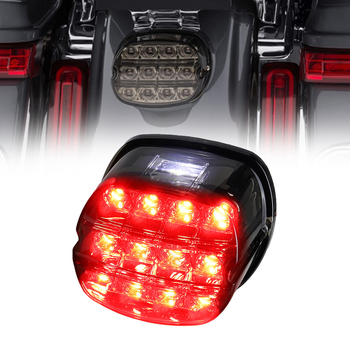 HT06 Stražnja svjetiljka za motocikl - LED, 12V, 2.4A, kućište PC, za Harley Road King FXDL 1999-2017