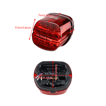 HT06 Stražnja svjetiljka za motocikl - LED, 12V, 2.4A, kućište PC, za Harley Road King FXDL 1999-2017