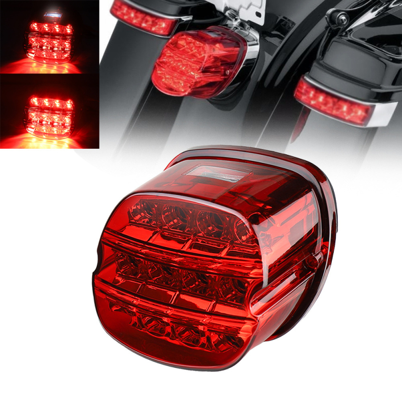 HT06 Stražnja svjetiljka za motocikl - LED, 12V, 2.4A, kućište PC, za Harley Road King FXDL 1999-2017