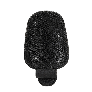 Автомобилен клип за очила с кристали и магнит – държи очила, разписки и билети; кожа; Dabond; код: Diamond-encrusted magnetic glasses clip