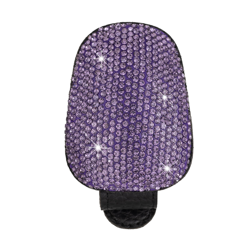 Автомобилен клип за очила с кристали и магнит – държи очила, разписки и билети; кожа; Dabond; код: Diamond-encrusted magnetic glasses clip