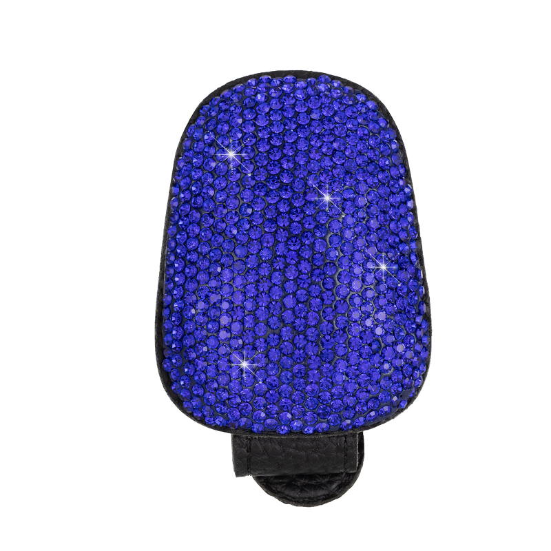 Автомобилен клип за очила с кристали и магнит – държи очила, разписки и билети; кожа; Dabond; код: Diamond-encrusted magnetic glasses clip