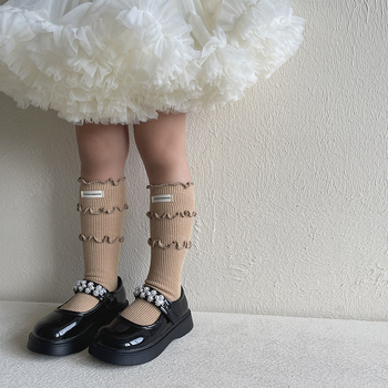 Dječje čarape srednje visine, 65% pamuk, srednja debljina, jednobojne