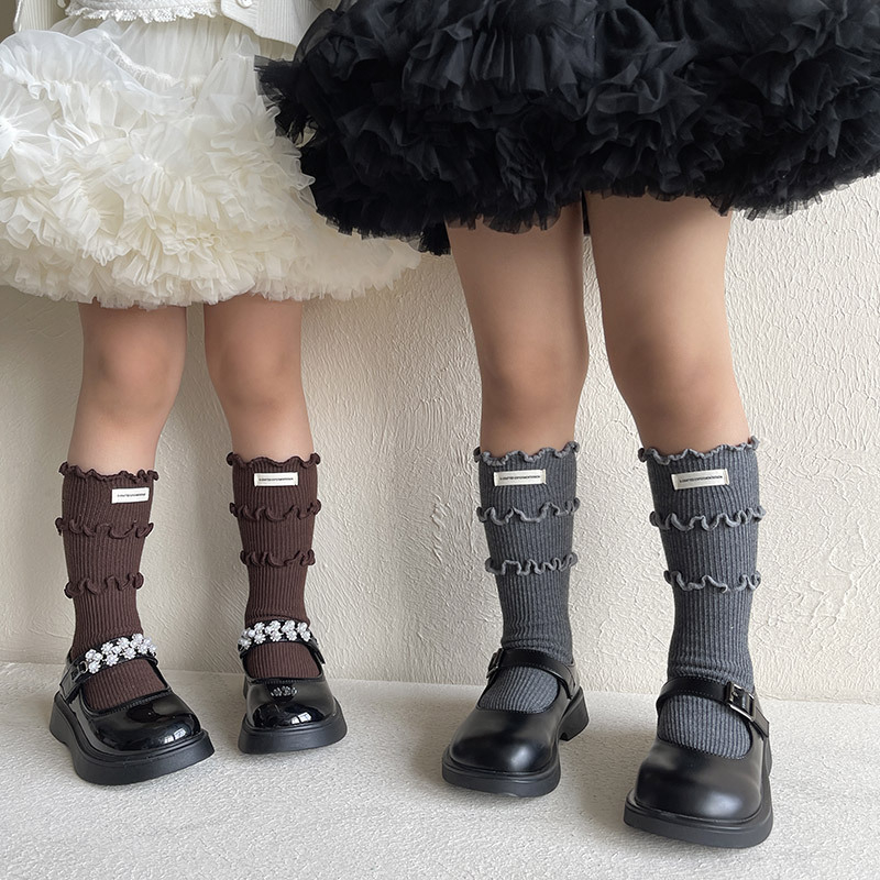 Dječje čarape srednje visine, 65% pamuk, srednja debljina, jednobojne