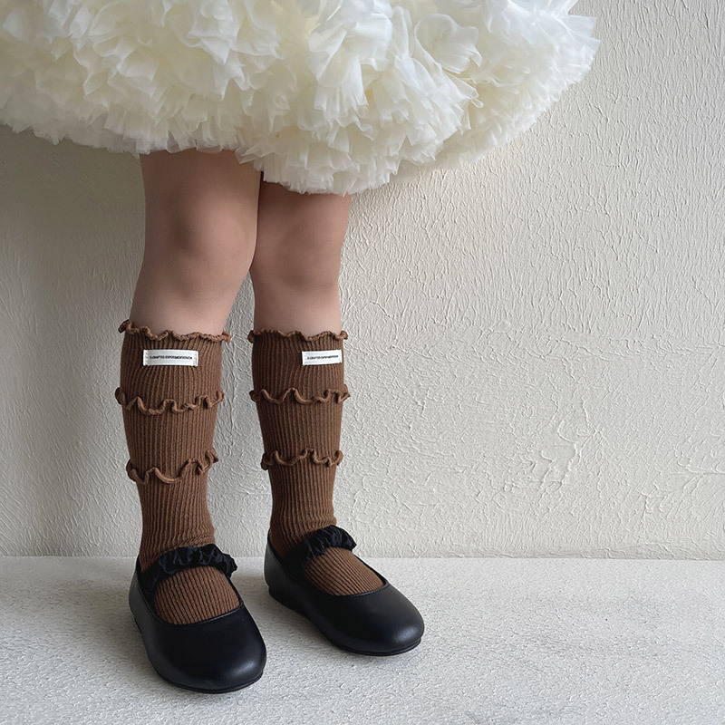 Dječje čarape srednje visine, 65% pamuk, srednja debljina, jednobojne